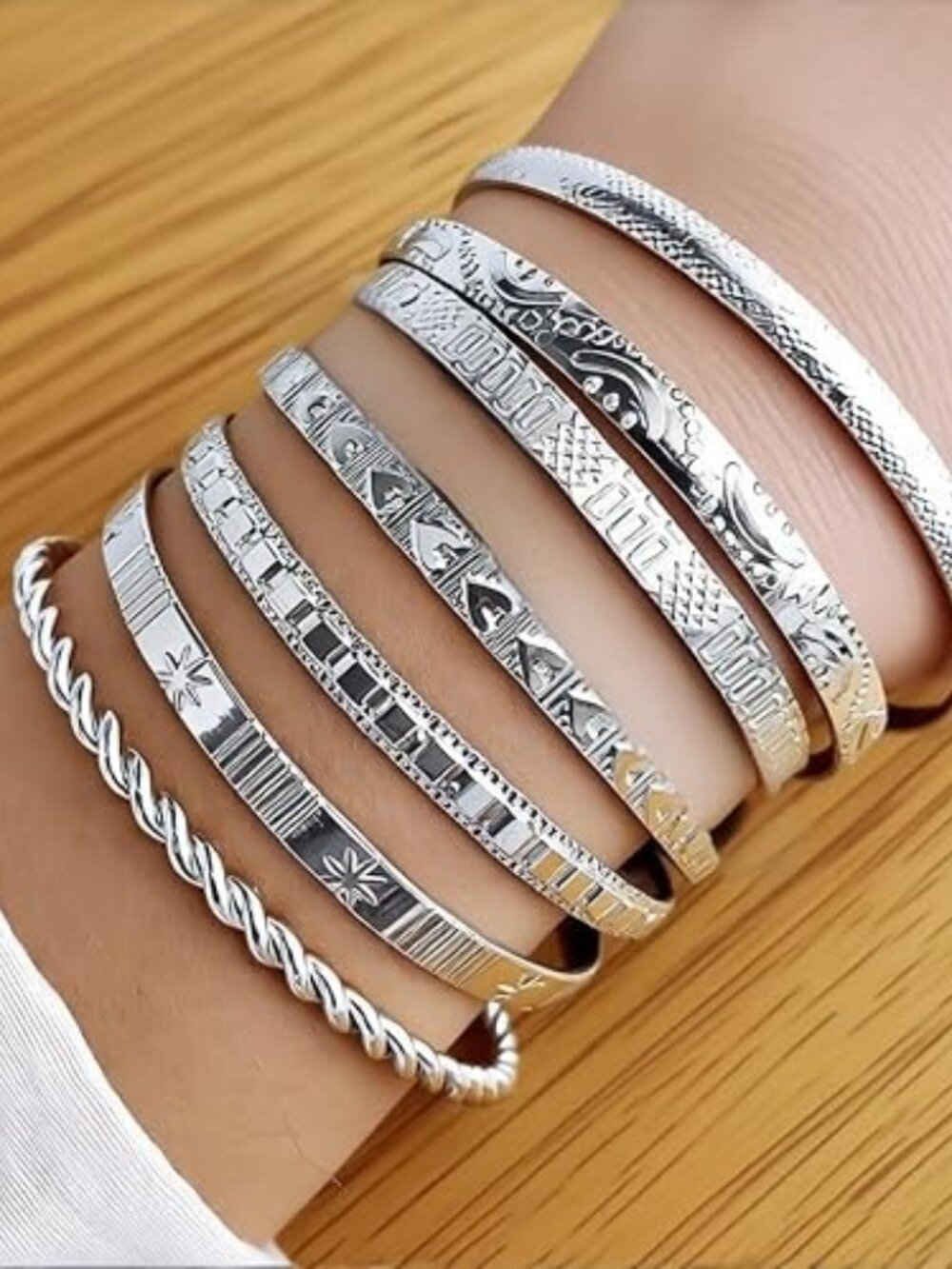 Multi-layer stackable cuff Bracelet Sets for Women Adjustable Bohemian Open Bang